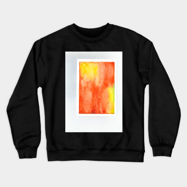 Watercolor galaxy in red and yellow Crewneck Sweatshirt by FrancesPoff